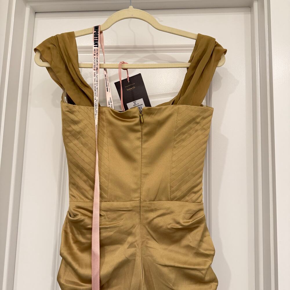 NWT House of CB Natalya Olive Satin Corset Midi Dress Size XS - Picture 6 of 8